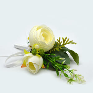 Pols Corsage Polsbandje Armband En Heren Boutonniere Set Voor Bruiloft Bloemen Accessoires Prom Pak Decoraties - Product Image 3