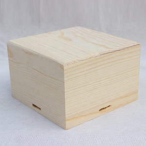 Caja de almacenamiento de menú de madera de Paulownia sin terminar, caja de baratija barata con bisagras rectangulares, almacenamiento de joyería multifuncional Technics de laca - Product Image 2