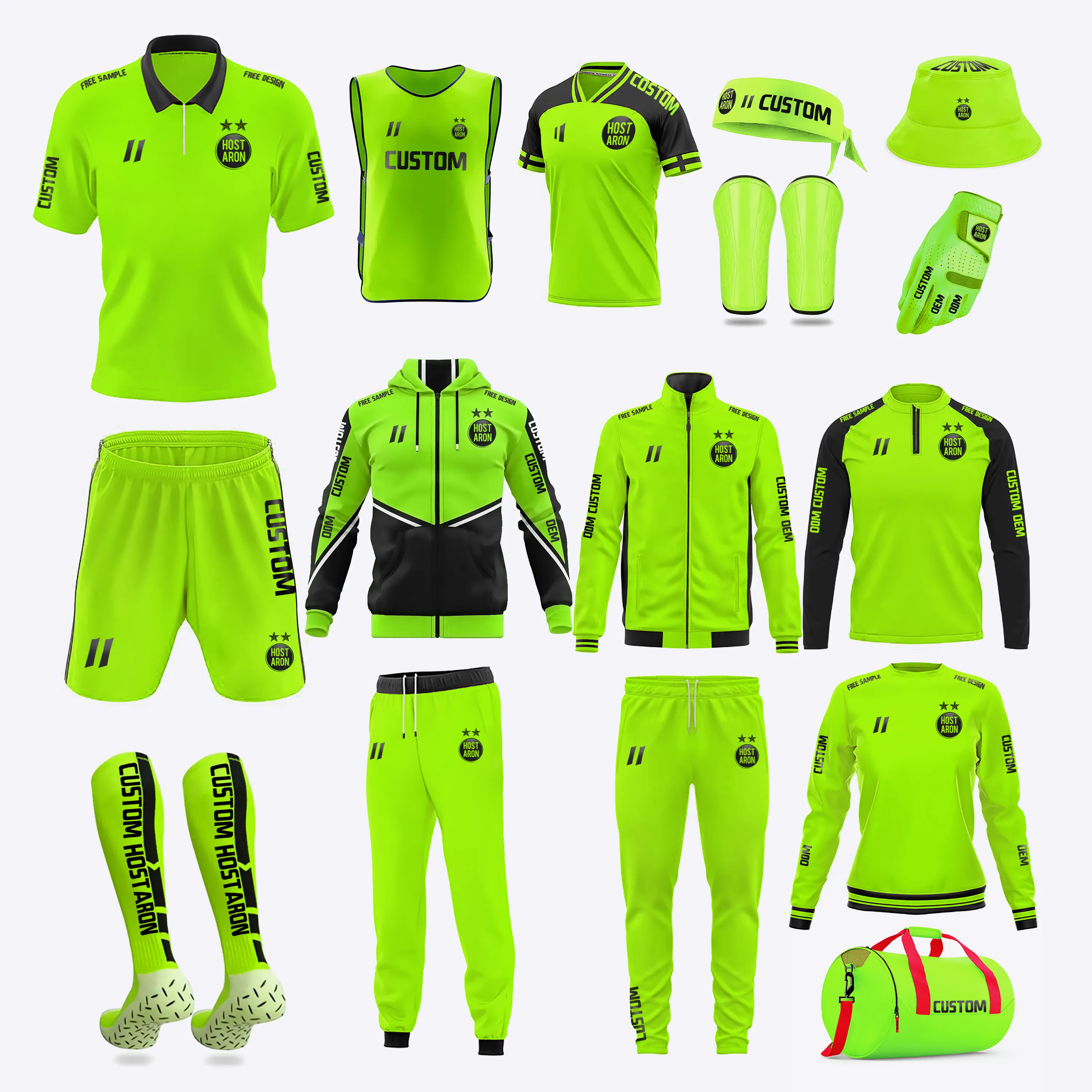 HOSTARON Soccer Jersey Sets Sublimation Soccer Wear Design Club Team Name Football Uniform Kit Quick Dry Men Soccer Jersey