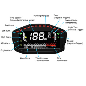LCD <span class=keywords><strong>Digital</strong></span> Odômetro Velocímetro Tacômetro Motocicleta Universal com Nenhum Mecânico <span class=keywords><strong>Sensor</strong></span> de Obter GPS Sinal De Satélite - Product Image 3