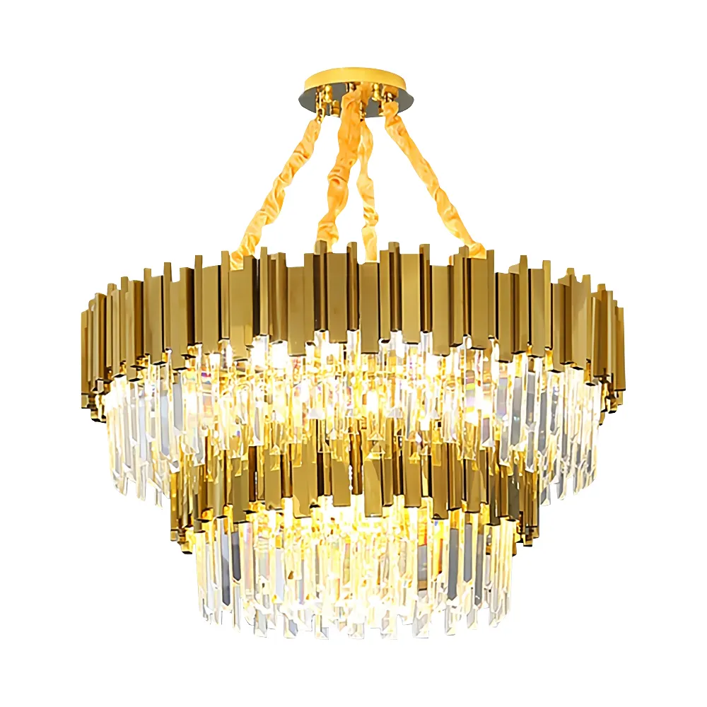 China Produkte modernes Wohnzimmer große Gold moderne Kronleuchter Decken leuchte K9 Kristall Pendel leuchte Gold Luxus LED Kronleuchter