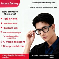 Lunettes de traduction intelligentes IA avec caméra, grand modèle, appel Bluetooth, lecture de musique, reconnaissance d'objets, transfrontalier