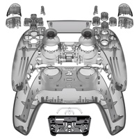 Pour manette PS5 BDM-030/040/050, ensemble complet de coques avec boutons et pavé tactile, coque de remplacement transparente noire DIY, plaques avant et arrière