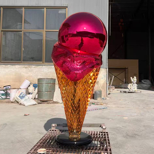 Ornamenti Decorativi per Gelaterie e Negozi di Bubble Tea all'Aperto, Sculture di Gelato in Fibra di Vetro, Statua in Resina Personalizzata Galvanizzata - Product Image 6