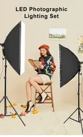 Kit d'Éclairage Studio Photo 50x70 Lampe LED Boîte à Lumière Bicolore Système de Lumière Continue pour Appareil Photo
