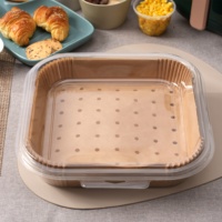 Doublure en papier jetable pour friteuse à air en silicone Offre Spéciale 100 pièces papier de cuisson personnalisé pour trous de gâteau sandwich à hamburger carré