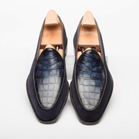 Mocassins sur mesure pour hommes OME Langdo en daim/nubuck avec empiècements en cuir à carreaux, imperméables, nouveau style