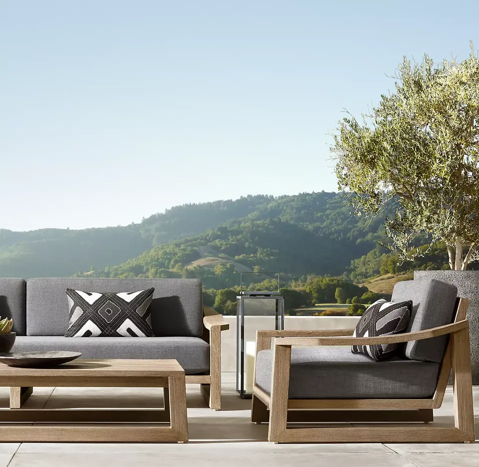 2023 New arrival High quality modern outdoor furniture Teak wood patio garden sofa sets