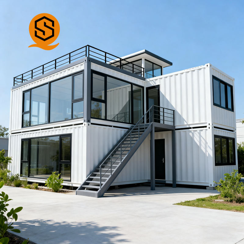 Shinestone Glass Mirror Space-Saving Container House Luxury ...