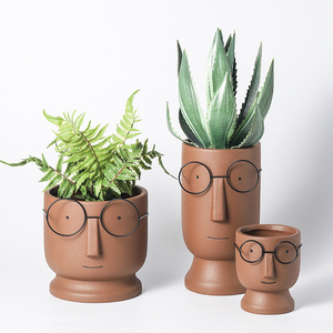 <span class=keywords><strong>Macetas</strong></span> <span class=keywords><strong>de</strong></span> Cerámica Decorativas para Jardín y Hogar, Coloridas, Estilo Nórdico, con <span class=keywords><strong>Forma</strong></span> <span class=keywords><strong>de</strong></span> <span class=keywords><strong>Cabeza</strong></span>, Venta al por Mayor - Product Image 2