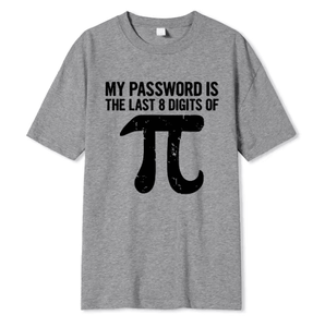 Camiseta para hombre, camiseta divertida con estampado de ecuaciones matemáticas de algodón, camiseta a la moda, mi contraseña son los últimos dígitos de Pi - Product Image 2