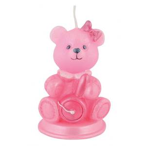 Teddy Pink H75 MM <b>Novelty</b> <b>Candle</b> - Product Image 1