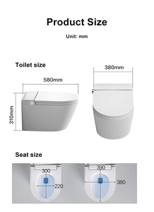 Ensemble de toilettes intelligentes avec chasse d'eau intelligente, bidet, élément chauffant, eau chaude, nettoyage, siège <span class=keywords><strong>à</strong></span> fermeture douce, toilettes sur pied - Product Image 3