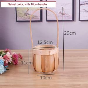 Cesta de astillas de madera tejida a mano al por mayor <span class=keywords><strong>regalo</strong></span> decoración de jardín de flores para bodas y fiestas cesta de bebé decoración colgante - Product Image 2