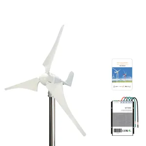 600W 12V 24V IP67 Wind Turbine Generator 3 Blades Residential AC Hawt Wind Mill with Controller Charging Indicator LED