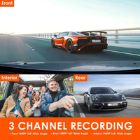 Cámara para Coche 4K HD de 3 Canales IPS con 3 Lentes (Frontal, Interior y Trasera), DVR, GPS, WiFi, Monitor de Estacionamiento y Caja Negra