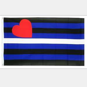 Недорогой флаг ЛГБТ из 100% полиэстера, 3х5 футов, с флагштоком из стекловолокна и двумя люверсами - Product Image 1