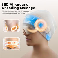 Masseur de tête pour soulager les migraines avec compresse chaude, rechargeable par USB, quatre modes pour soulager la tension, le stress et la gueule de bois