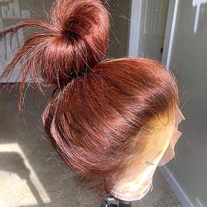 Perruques Lace Front 13x6 en <span class=keywords><strong>Cheveux</strong></span> Humains Ondulés, Densité 180, Perruques Frontales HD 13x6 en <span class=keywords><strong>Cheveux</strong></span> Humains Pré-Pluckées Rouge <span class=keywords><strong>Cuivré</strong></span> Sans Colle - Product Image 4