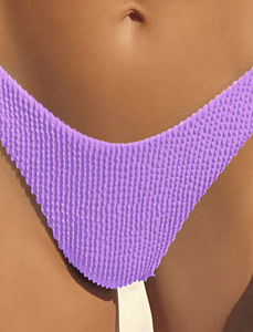 Maillot de bain 2 pièces pour femmes, sous-vêtements d'été, décontracté, côtelé, plage, bord de mer, Camping, Micro, vente en gros - Product Image 4