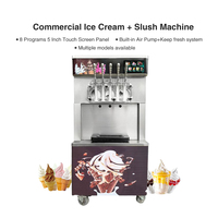 Machine à crème glacée molle 5 saveurs 110V 220V, distributeur de crème glacée commercial de table, 3+2 saveurs mélangées