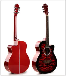 La guitarra acústica Cutway de 39 pulgadas más barata con diferentes colores, hacemos todas las guitarras, ukelele, violín, accesorios de guitarra