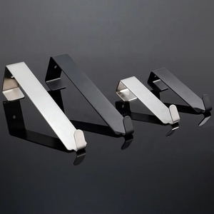 Colgador de toallas y ropa de acero inoxidable sin perforaciones para puerta de baño, gancho para puerta - Product Image 3