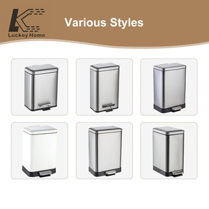 Maßgefertigter 5/10/20/27L Weißer Metall-Pedal-Mülleimer mit Deckel - Moderner Küchen-Abfall- und Recyclingbehälter - Product Image 5