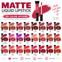 RTS Rouge à lèvres liquide mat velours 10 ml, imperméable, longue tenue, résistant au transfert, faible MOQ 1 pièce, vente en gros, logo personnalisé