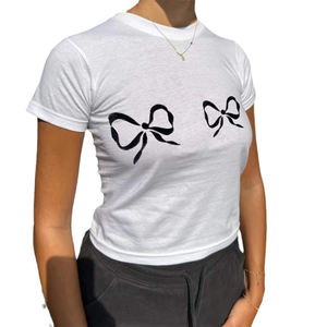 <span class=keywords><strong>T</strong></span>-<span class=keywords><strong>shirt</strong></span> classique à imprimé nœuds sur les seins, coupe courte, tee-<span class=keywords><strong>shirt</strong></span> graphique, design personnalisé, tee-<span class=keywords><strong>shirt</strong></span> bébé à nœuds, tee-<span class=keywords><strong>shirt</strong></span> bébé à imprimé nœuds - Product Image 3