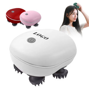 Masseur de tête électrique portable à lumière rouge, rechargeable, en silicone, avec charge USB - Product Image 1