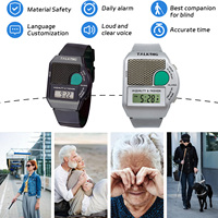 El reloj parlante atómico se configura para personas con discapacidad visual o personas mayores LCD Big Number Reloj parlante fácil de leer para personas mayores