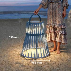 Sigarten Solar y carga USB linterna de suelo grande al aire libre impermeable Boho sintético ratán linternas <span class=keywords><strong>para</strong></span> piscina jardín Patio - Product Image 3