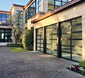 Porte de <span class=keywords><strong>garage</strong></span> sectionnelle moderne en verre, à vue complète, pliante, avec portillon piétonnier – <span class=keywords><strong>Prix</strong></span> - Product Image 6