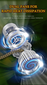 GOODZOOM Mini projecteur bi-<span class=keywords><strong>LED</strong></span> pour phare, ampoule H4, projecteur <span class=keywords><strong>LED</strong></span> pour voiture, phares H4 pour voiture - Product Image 4