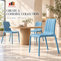 Chaise de salle à manger moderne en plastique PP avec dossier profilé, empilable, pour la maison, la cuisine, le café, le restaurant, l'intérieur et l'extérieur
