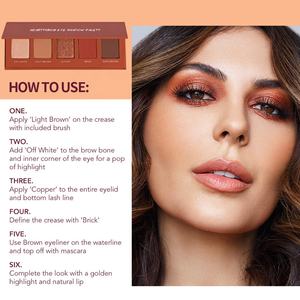 พาเลตต์อายแชโดว์สีพิกเมนต์สูง5สีเครื่องสำอางวีแกนฉลากส่วนตัวพร้อมแปรงและอายไลเนอร์กำหนดโลโก้เอง - Product Image 6