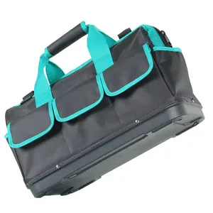 Factory spot Heavy Duty Multi-Purpose Oxford Zipper Storage Electrician Tool Bag With Plastic Bottom