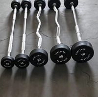 Barre de musculation en caoutchouc pour usage commercial, de 10 kg à 50 kg, accessoires de fitness, équipement de musculation pour salle de sport, barre de curl