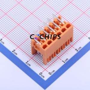 KF2EDGER-3.5-2*6P Plug-in Terminal Block Bent Lead Through Hole,P=3.5mm Connector Board-to-Board / Socket Open 2x6P 3.5mm Orange - Product Image 2