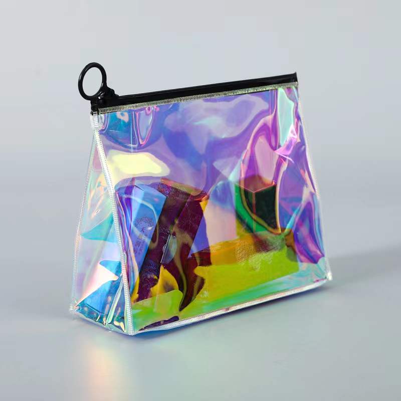 Sacchetto d'imballaggio del pvc della borsa dello swimwear olografico della borsa della chiusura lampo impermeabile riutilizzabile di stili caldi