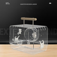 Cage de voyage transparente en acrylique pour petits animaux, boîte de transport portable pour perroquet, hamster, cochon d'Inde - Vente en gros