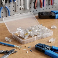 Connecteur RJ45 UTP Cat6 Cat5e plaqué or 50U, fiche modulaire 8P8C à 3 broches pour câble Ethernet, 100 pièces, composants télécom