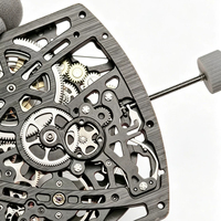 Reloj Mecánico de Lujo para Hombre, Ultrafino, Serie 6702, Caja de Fibra de Carbono y Cerámica, Movimiento de Cronógrafo de Precisión, Forma de Barril