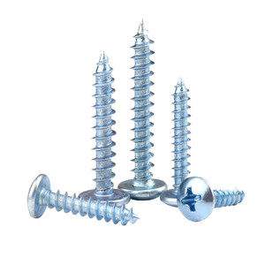 Factory Direct Supply Blue Zinc M4 <b>M5</b> M6 Steel Self Tapping <b>Screws</b> Truss Head Mushroom for Wood Metric Measurement System - Product Image 1