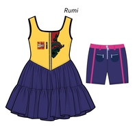HIPPOKIDS Ensemble de vêtements inspiré des groupes de K-Pop pour filles, robe en tulle avec un short séparé, tenues d'Halloween pour femmes