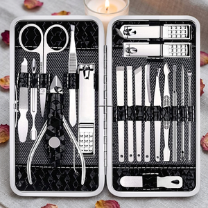 Kit de manucure et pédicure professionnel en acier inoxydable de 18 pièces, coupe-ongles, outils de soin des ongles pour bébés et adultes, vente en gros - Product Image 4