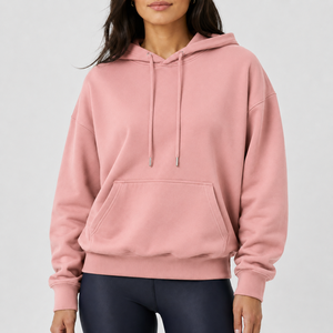 Sudadera con Capucha Extra Grande para Mujer, Color Sólido, Felpa de Algodón, Bolsillo Frontal, Largo Regular, Modelo Phoenix para Otoño - Product Image 5