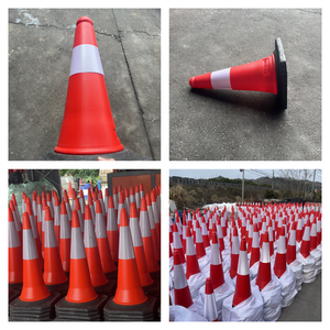 Cono de Tráfico de PE de 50/75/100 cm con Base de Goma, Reflectante y de Alta Visibilidad para Seguridad Vial - Product Image 1