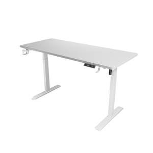 Baja listrik Dual-Motor, meja berdiri ergonomis putih Auto tinggi dapat diatur duduk komputer meja logam - Product Image 4